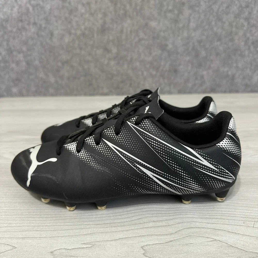 Puma Attacanto FG/AG Soccer Cleats Kids 3.5 Black Mist Football Boots 107480-01